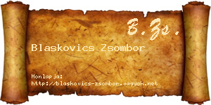 Blaskovics Zsombor névjegykártya